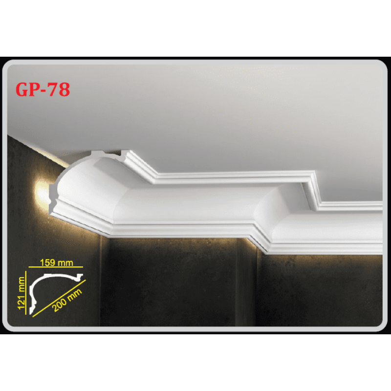 Потолочный плинтус glanzepol GP-78 купить с доставкой в компании Люкс-Декор