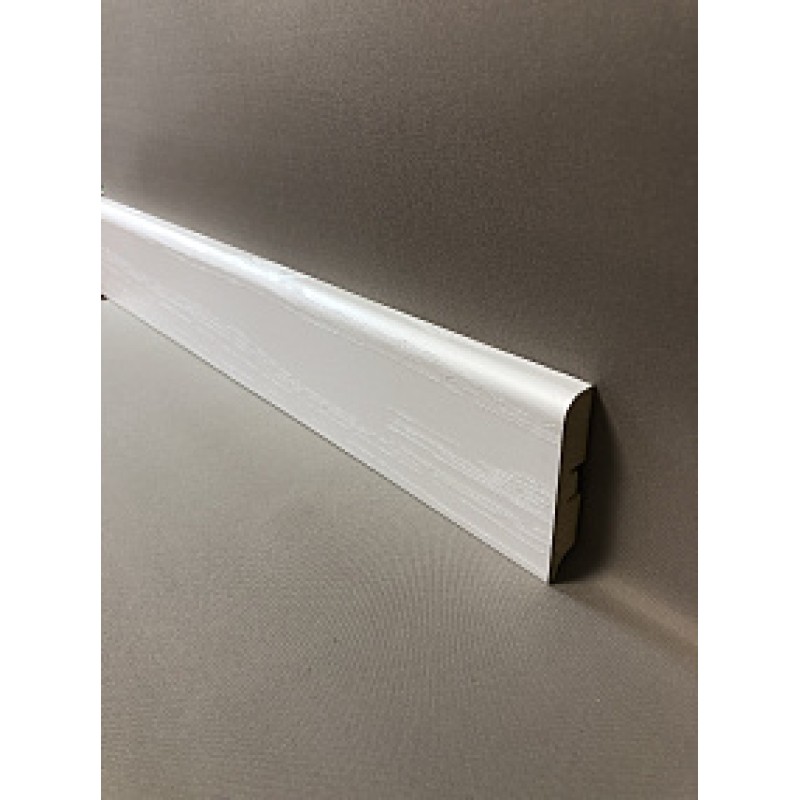 Плинтус напольный МДФ SM 02-80 Аивори белый