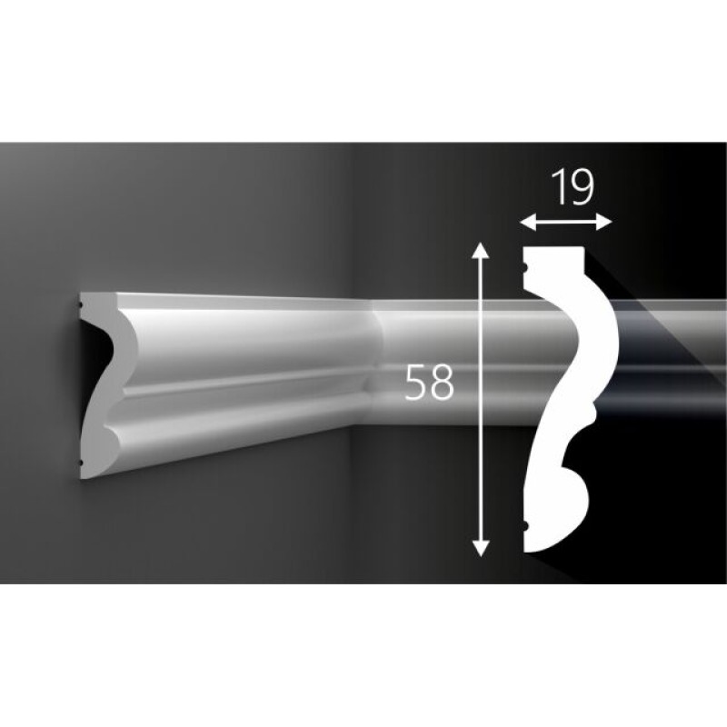 Молдинг М24, 58х19, 2000мм, Экополимер/15