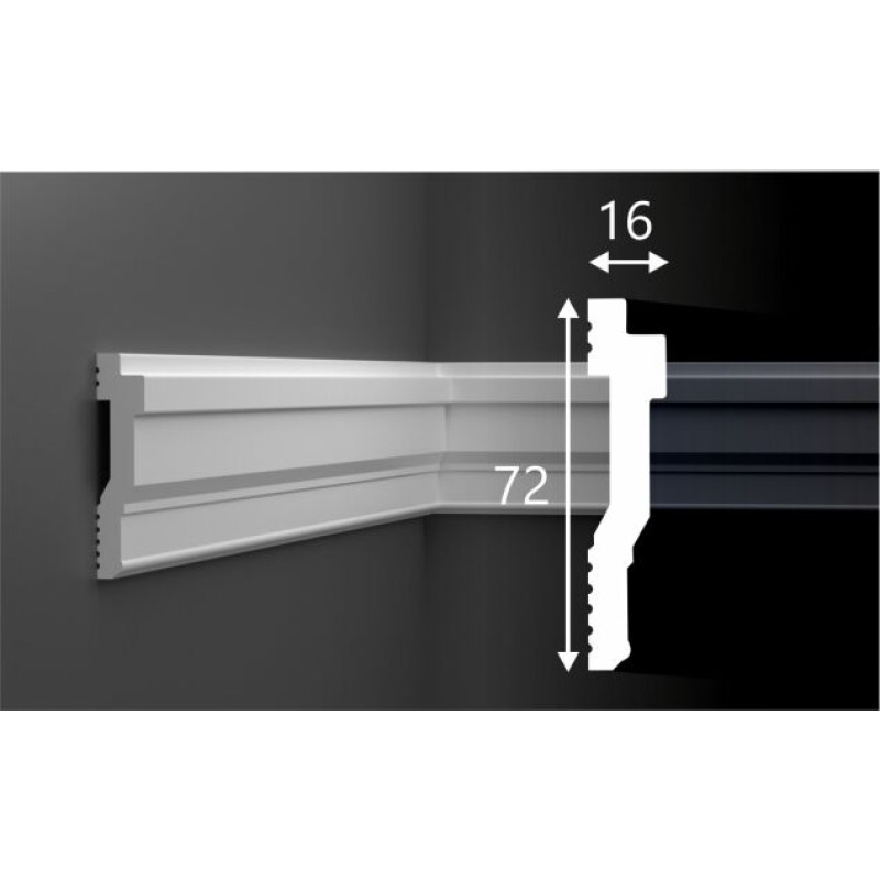 Молдинг М026, 72х16, 2000мм, Экополимер/15
