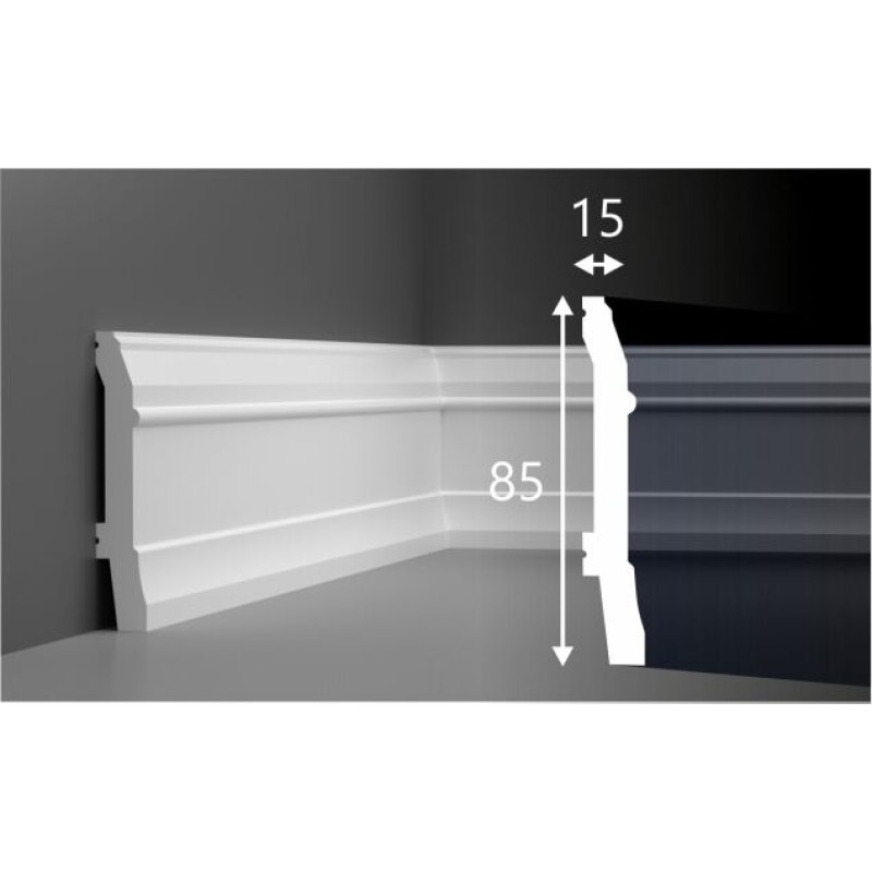 Плинтус П020, 85х15, 2000мм, Экополимер/