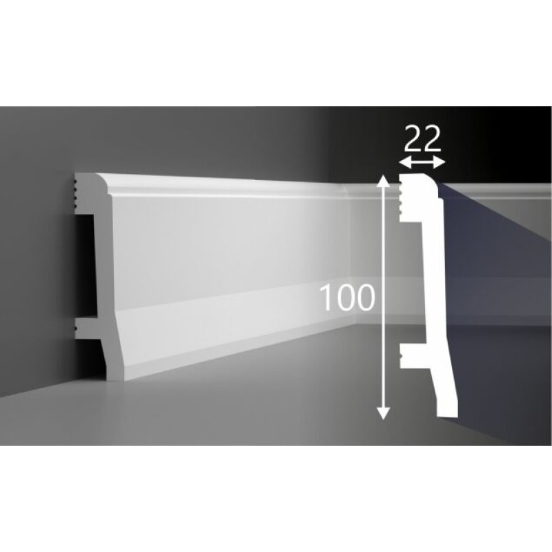 Плинтус П022, 100х22, 2000мм, Экополимер/20