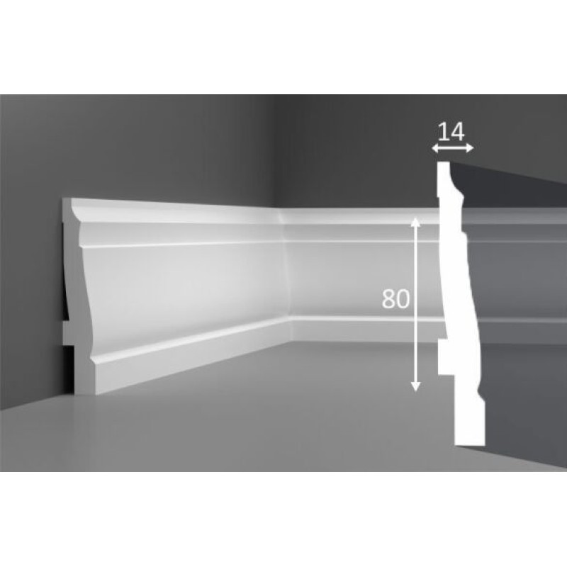 Плинтус П24, 80х14, 2000мм, Экополимер/16