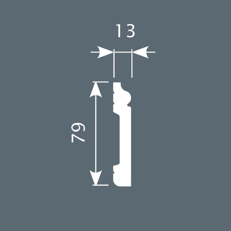 Плинтус П002, 79х13, экополимер