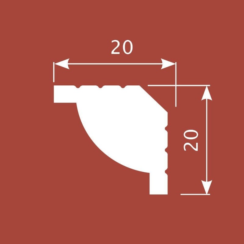 Карниз К020, 20х20, экополимер