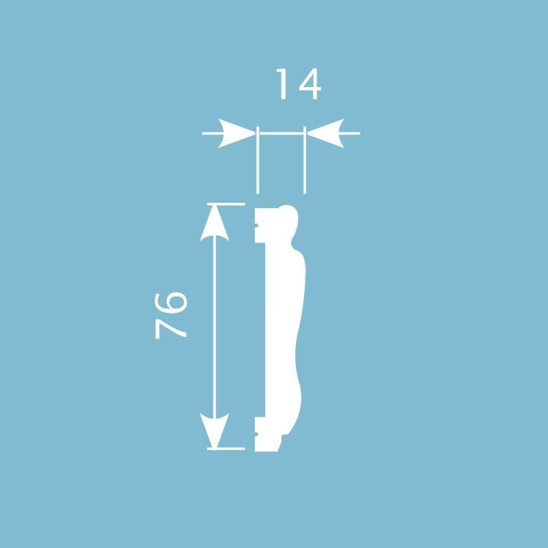 Молдинг М33, 76х14, 2000мм, Экополимер/15