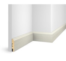 Плинтус 80x16x2400 мм, груша Белая, иск. шпон, EP07