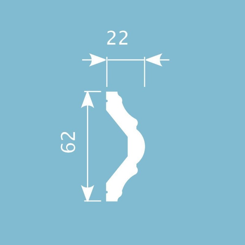 Молдинг М22, 62х22, 2000мм, Экополимер/15