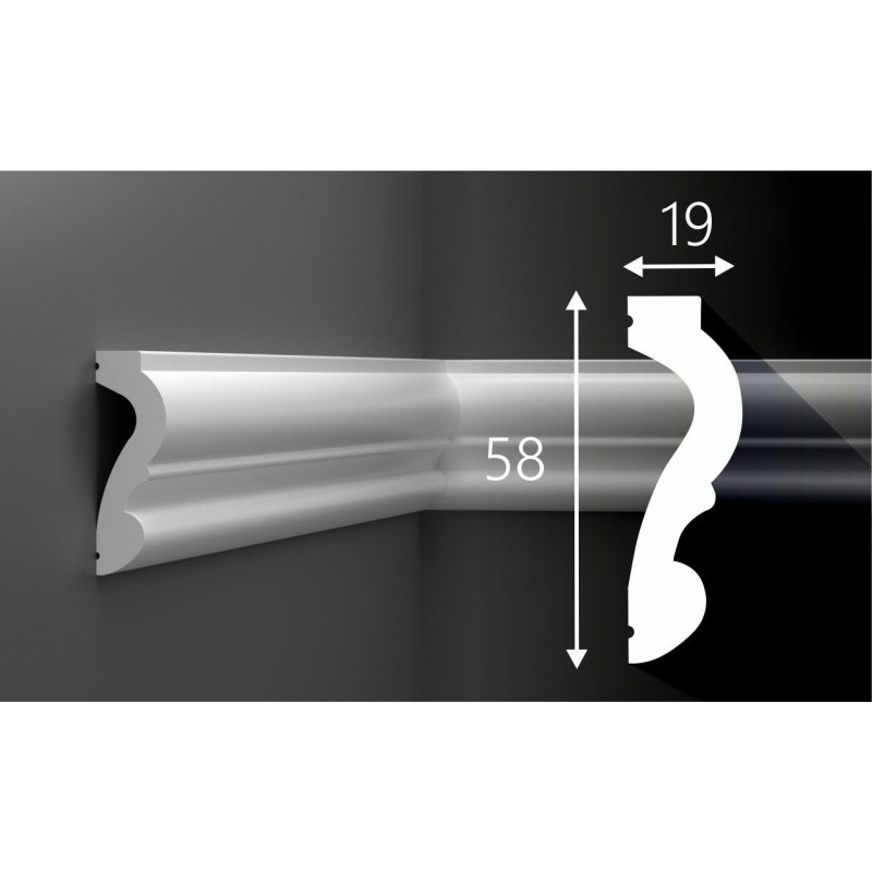Молдинг М24, 58х19, 2000мм, Экополимер/15