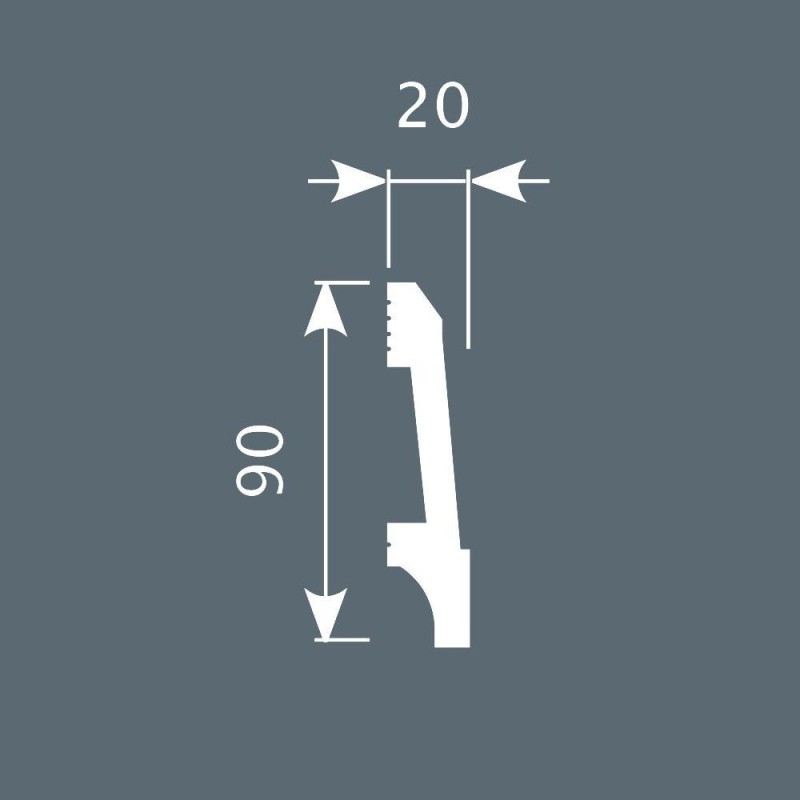 П23, Плинтус 90х20, экополимер