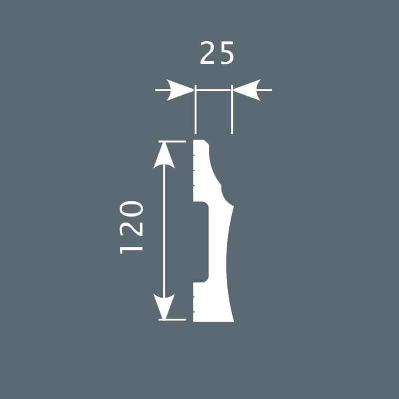 Плинтус П009, 120х25, экополимер