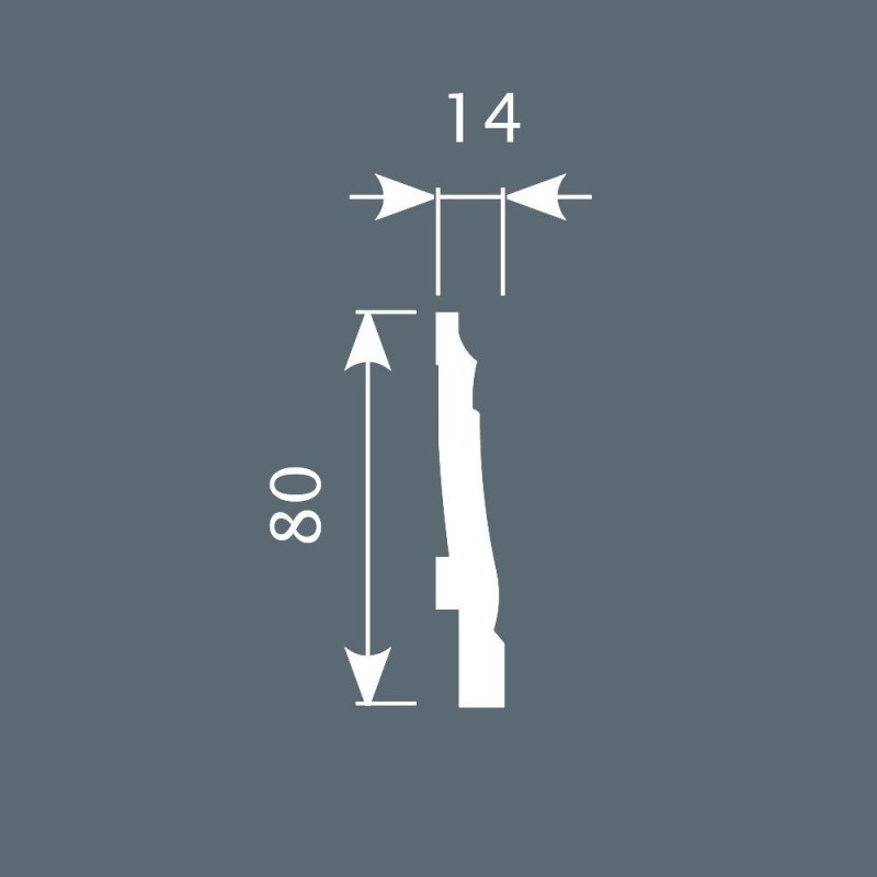 Плинтус П24, 80х14, 2000мм, Экополимер/16