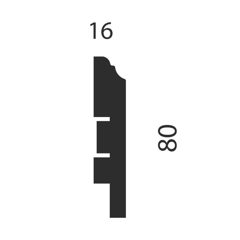 Плинтус мдф artiva под покраску 7 8 80x16x2400 мм белый