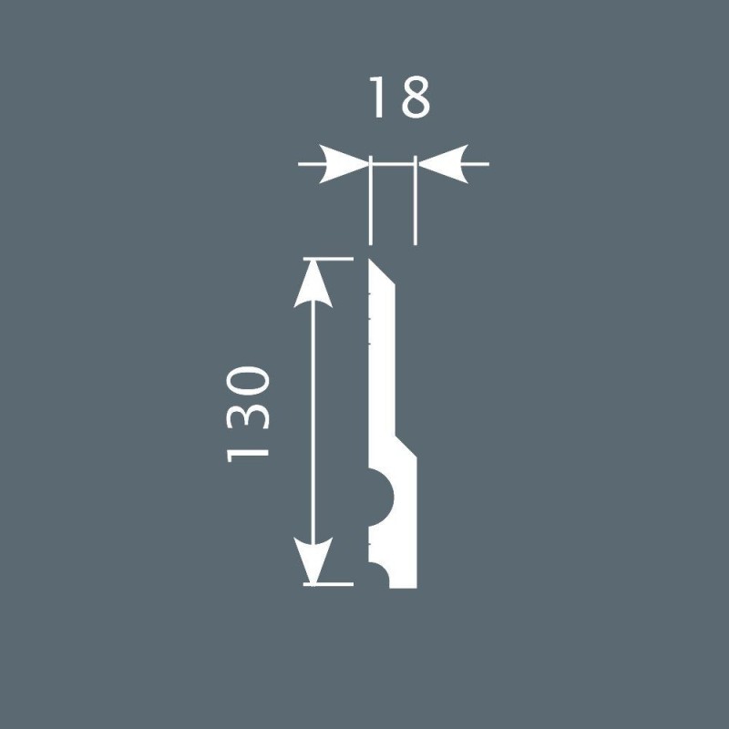 Плинтус П011, 130х18, 2000мм, Экополимер/8