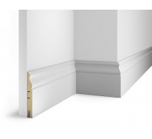 Плинтус под покраску, белый, 125x16x2400 мм, с пазом, AP21