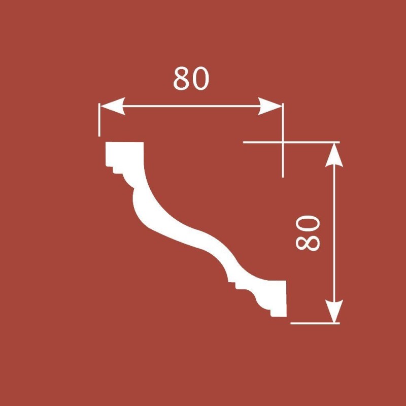Потолочный карниз К027, 80х80