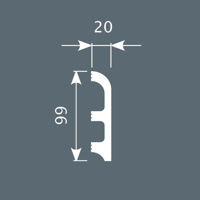 Плинтус П014, 99х20, экополимер