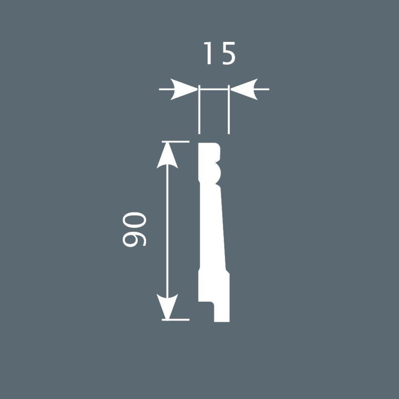Плинтус П016, 90х15, экополимер