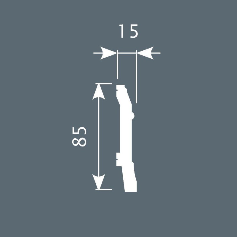 Плинтус П020, 85х15, 2000мм, Экополимер/