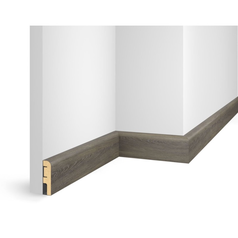 Плинтус  из МДФ, дуб Серебристый, иск. шпон, EP02