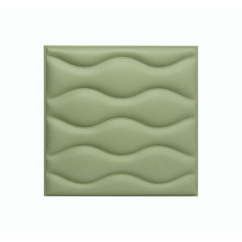 Мягкая стеновая панель из экокожи Wave 400 х 400 мм - Olive