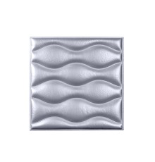Мягкая стеновая панель из экокожи Wave - Silver