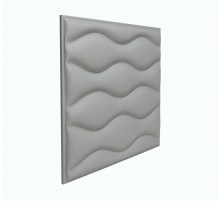 Мягкая стеновая панель из экокожи Wave 400 х 400 мм - Gray