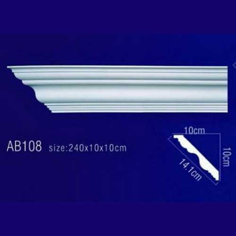 AB108 Плинтус потолочный без орнамента