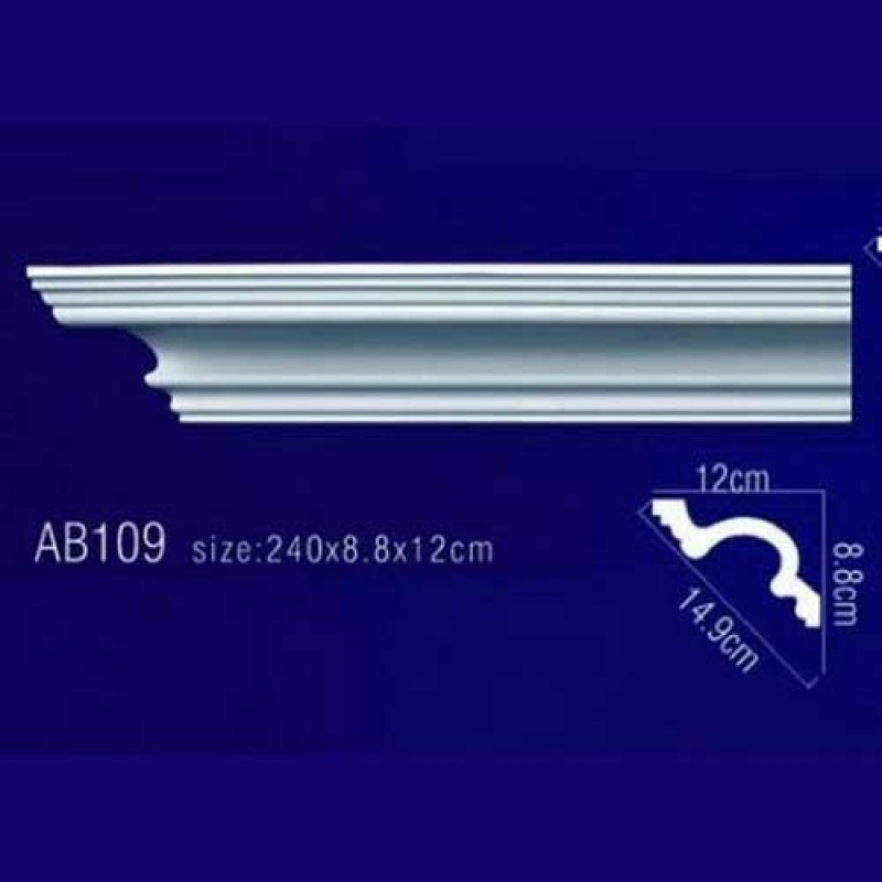 AB109 Плинтус потолочный без орнамента