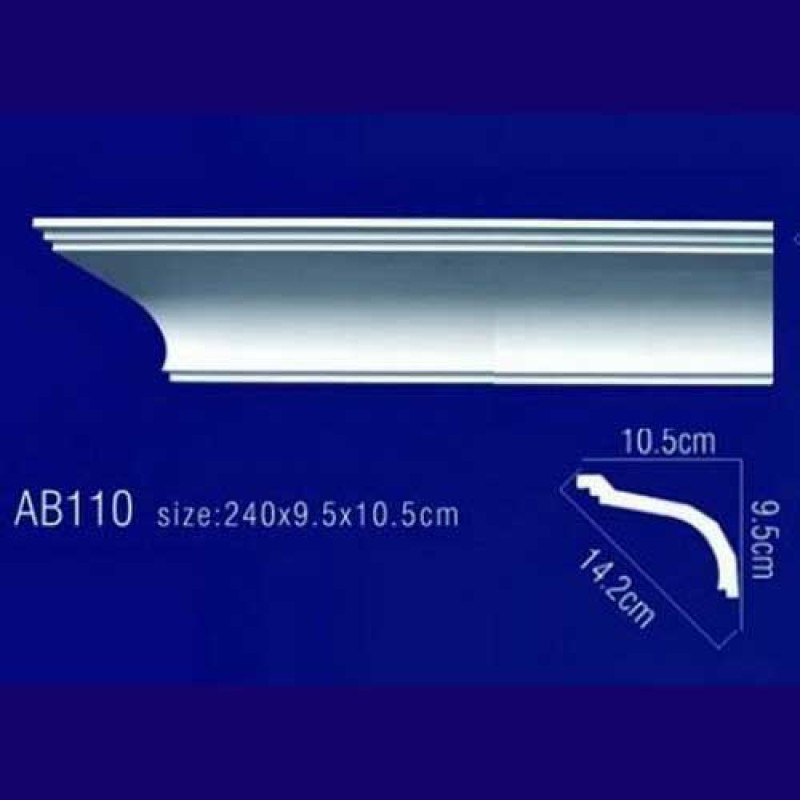 AB110 Плинтус потолочный без орнамента