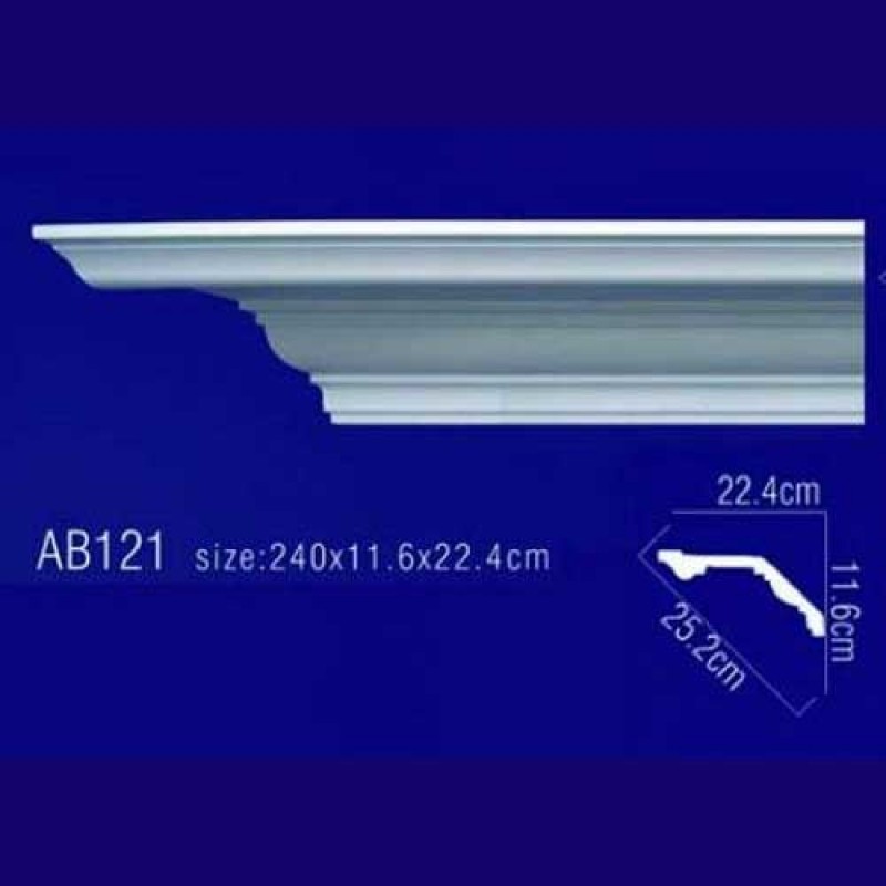 AB121 Плинтус потолочный без орнамента