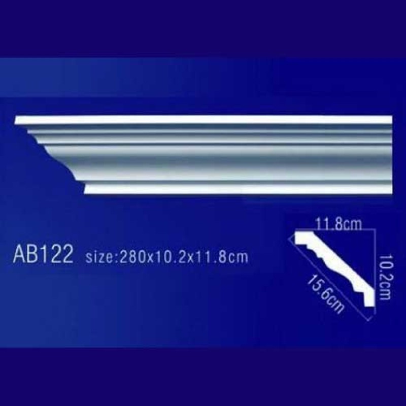 AB122 Плинтус потолочный без орнамента