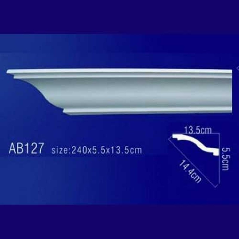 AB127 Плинтус потолочный без орнамента