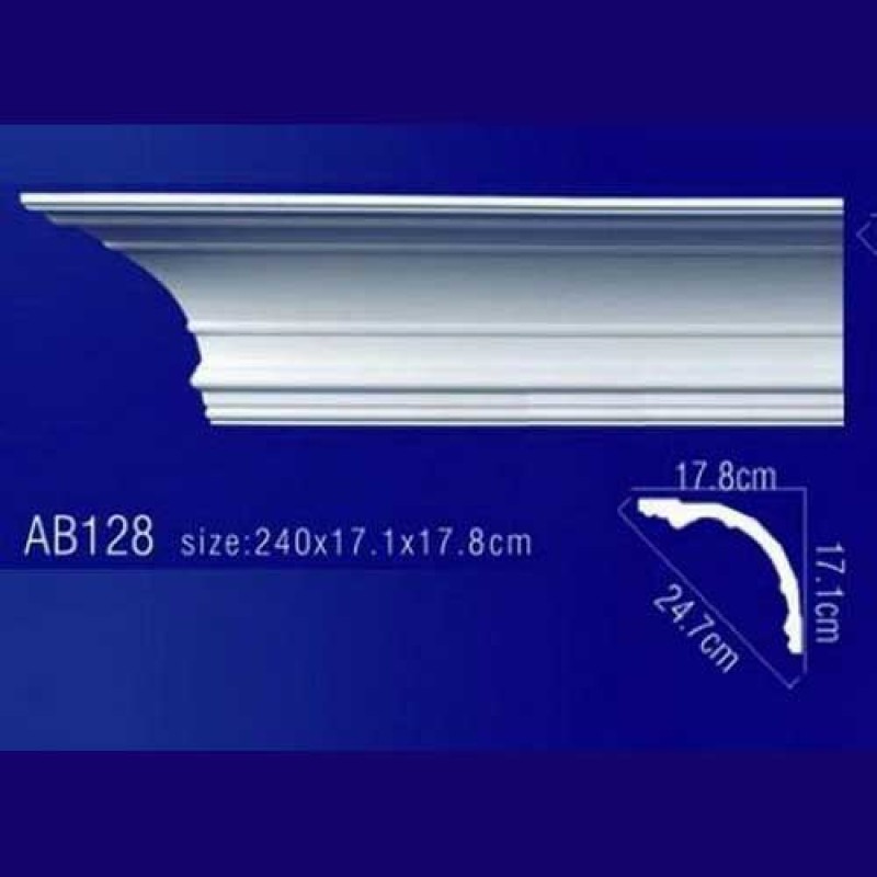 AB128 Плинтус потолочный без орнамента