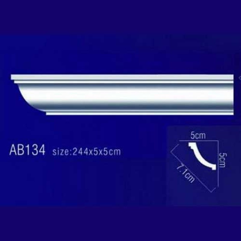 AB134 Плинтус потолочный без орнамента