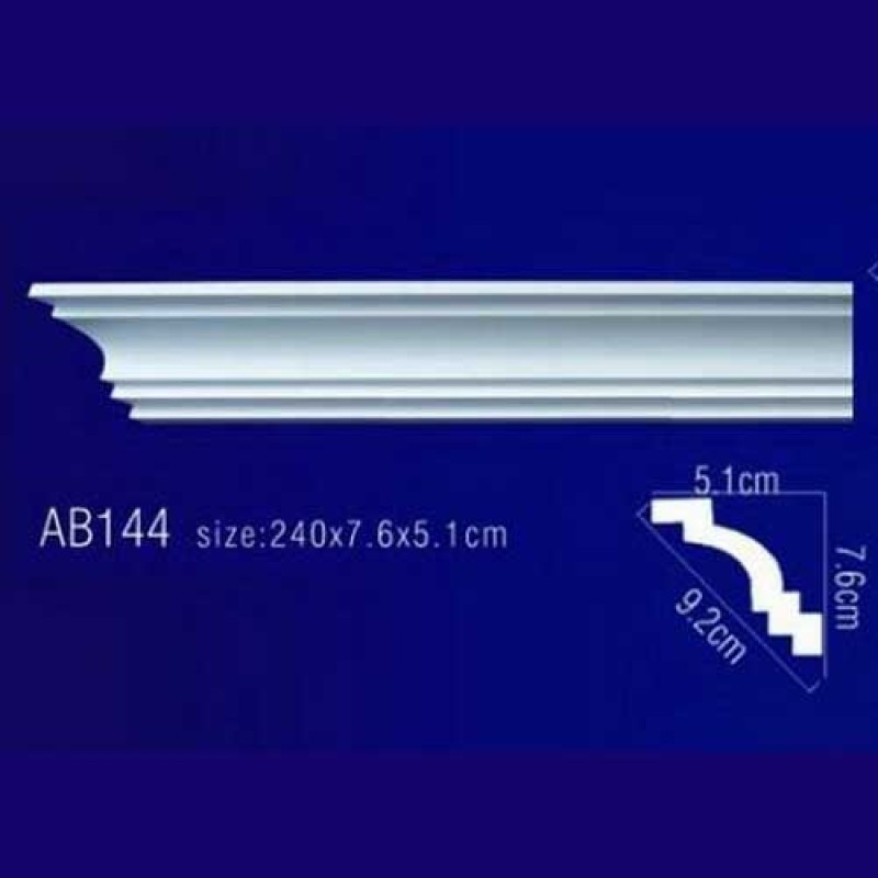 AB144 Плинтус потолочный без орнамента