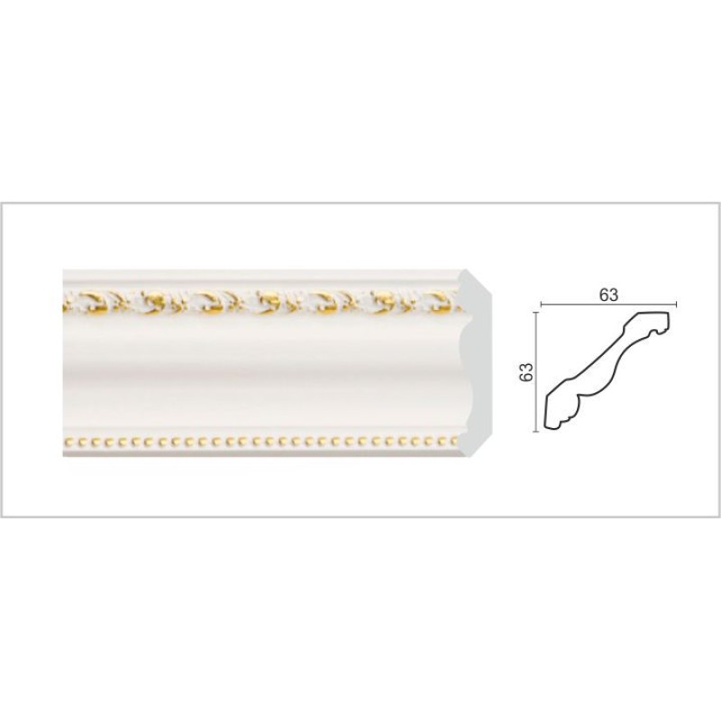 Карниз потолочный широкий 146-115G(FM) золотистый