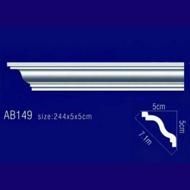 AB149 Плинтус потолочный без орнамента