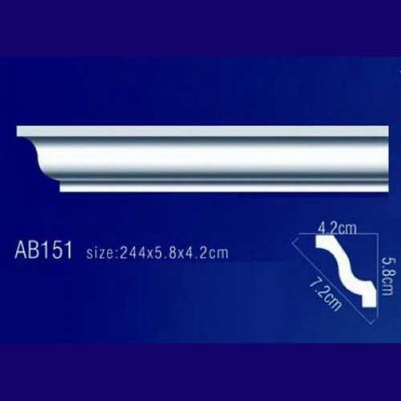 AB151 Плинтус потолочный без орнамента