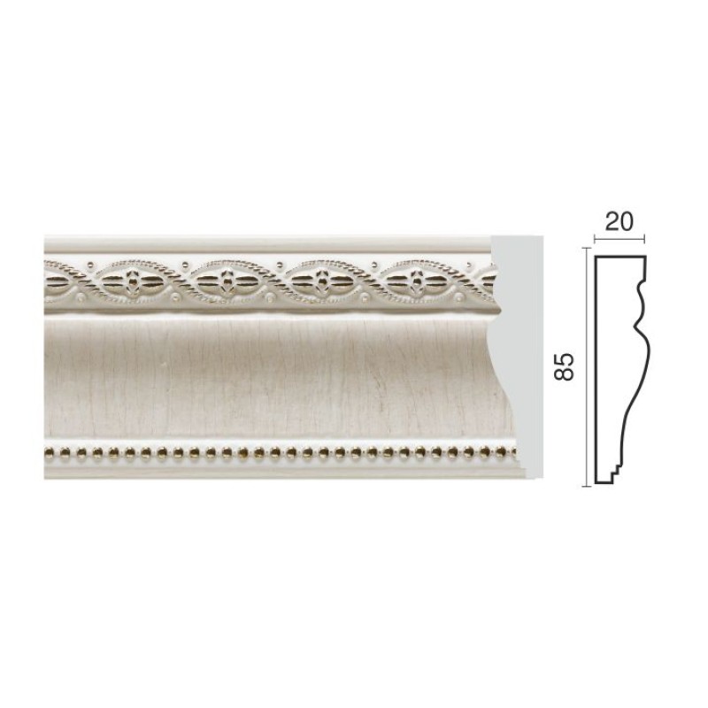 Молдинг средний 152-7 беж с серебром