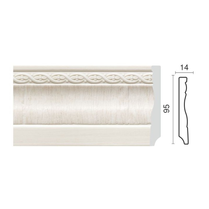 Плинтус широкий с каб. каналом 153-7W беж матовый