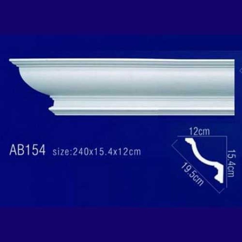 AB154 Плинтус потолочный без орнамента