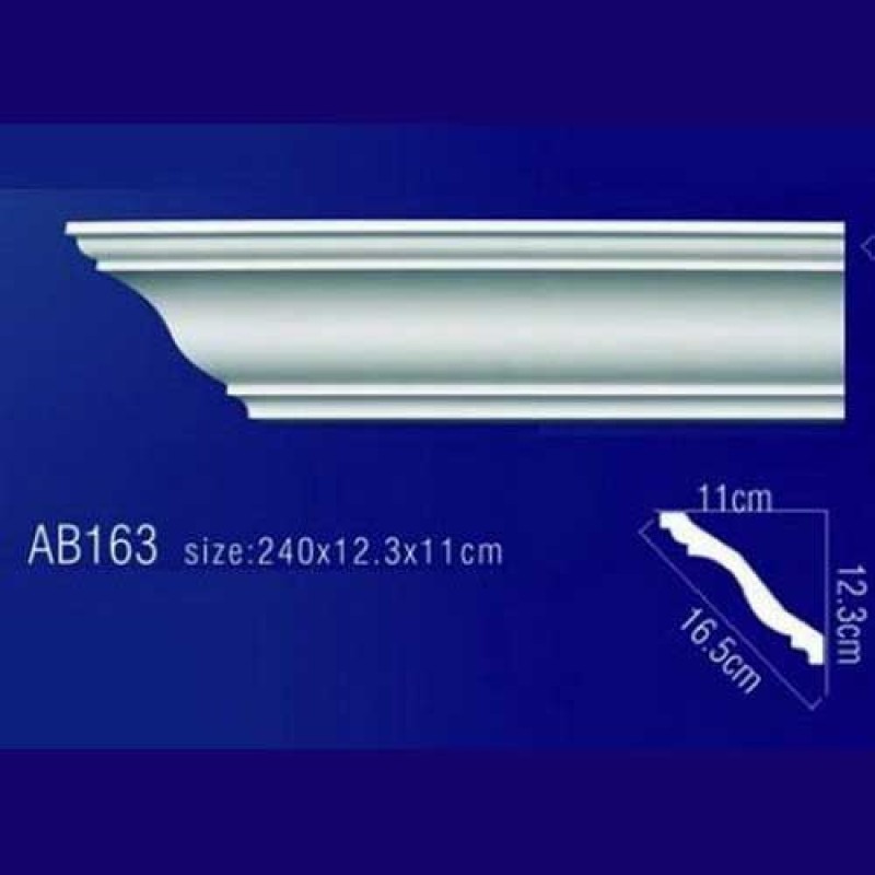 AB163 Плинтус потолочный без орнамента