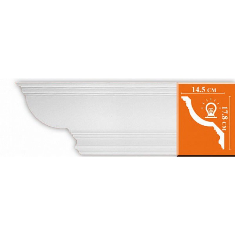 Плинтус потолочный без орнамента DP372