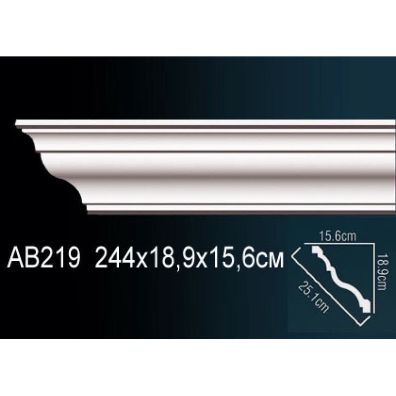 Карниз потолочный гладкий AB219