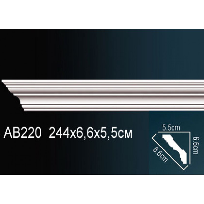 Карниз потолочный гладкий AB220