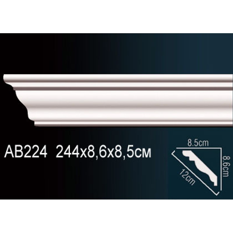 Карниз потолочный гладкий AB224