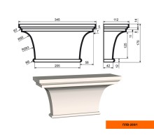 Пилястра ПЛВ - 200/1 (капитель)