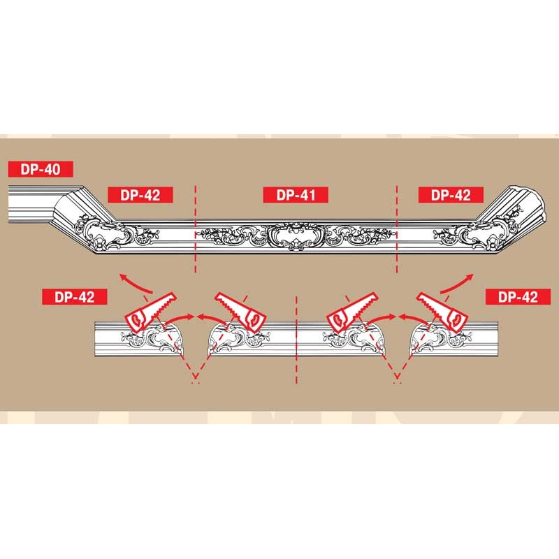 Плинтус потолочный без орнамента DP42