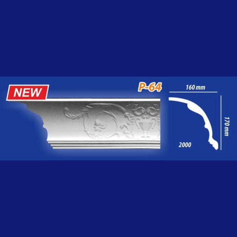 Плинтус потолочный инжекционный Kenopol Р64